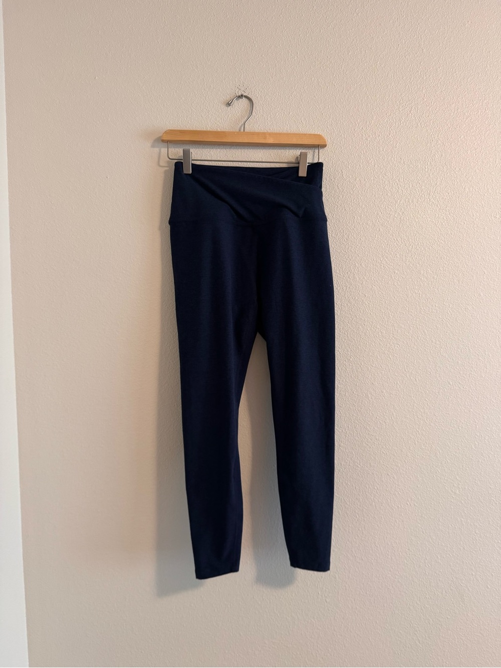 Beyond Yoga Dark Navy Fold-Over Waistband Leggings
